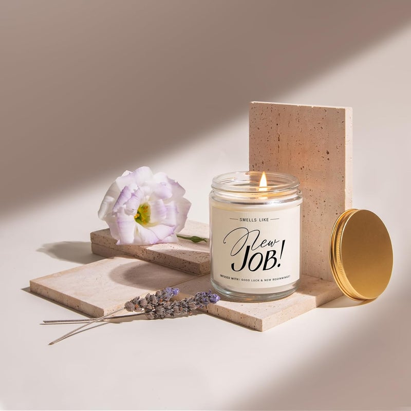 Elequaint New Job Gifts for Women  Lavender Scented Candles New Beginnings Gifts for Women Men Goodbye Leaving Job Going Away Gift for Coworkers - Image 5