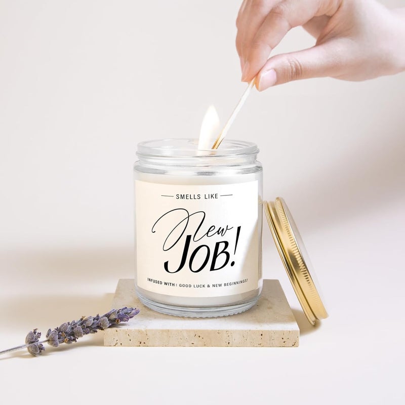 Elequaint New Job Gifts for Women  Lavender Scented Candles New Beginnings Gifts for Women Men Goodbye Leaving Job Going Away Gift for Coworkers - Image 4
