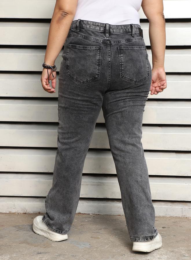 HIGH STAR Plus Size High Rise Slim Fit Washed Jeans - Image 4