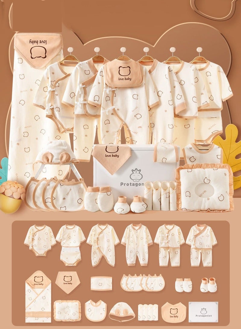 30PCS Newborn Baby Gift Set, Newborn Layette Gift Set for Boys and Girls, Babies Essential Clothes Accessories with Baby Blanket, 100% Premium Cotton for Spring Summer Autumn Winter - Image 1
