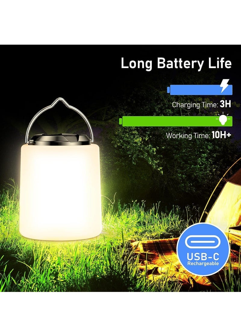 Camping Lantern Rechargeable, 2000mAh Lights Lamp, 3000K Warm Light, Brightness Adjustable 3 Light Modes,10+ Hrs Runtime Waterproof Tent for Camping, Emergency, Power Cuts - Image 2