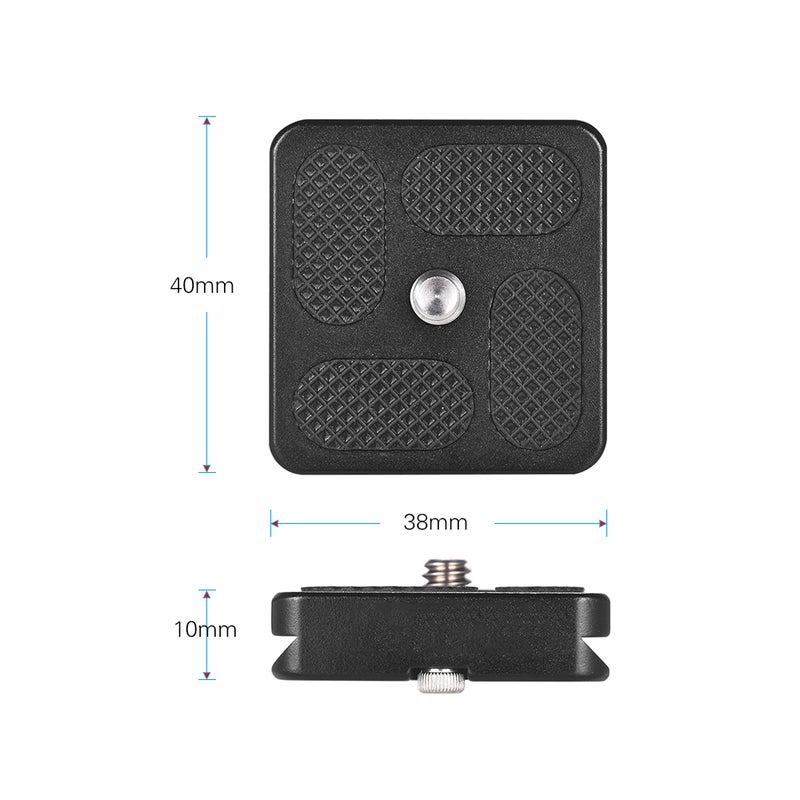 40*38mm Size Aluminum Alloy Universal Quick Release Plate D-40T QR Plate with 1/4 Inch Screw for Arca Swiss Benro Monopod Tripod Ball Head Camera Accessory - Image 2