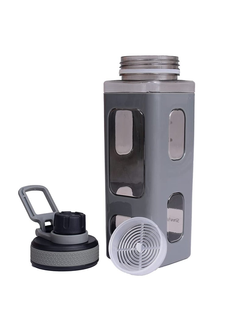 bosig Water Bottle Sport Plastic Portable Square Drinking Bottle For Girl or Boys Cute Juice Tea Water Cups 800ml Multi800ml - Image 3