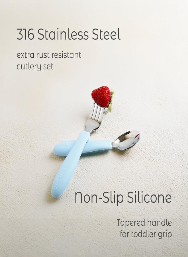 ASOMIC Stainless Steel Cutlery Set for Kids with Silicone Grip (Blush) - Image 5