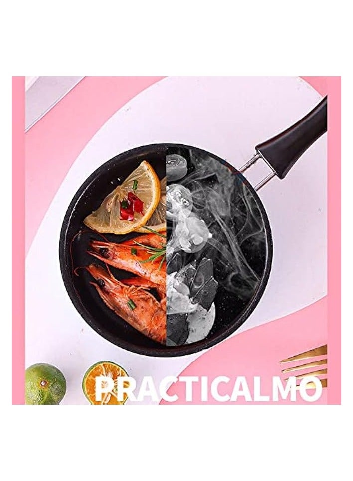 erorex Breakfast Pan, Mini Fry Pan Heat Insulation Easy To Clean Long Handle Electroplated 12cm Stainless Steel for Kitchen ()  - Image 2