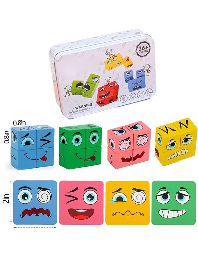 Quantum Wooden Face Changing Magic Cube Game, Educational Toys and Games, for Kids - Image 2