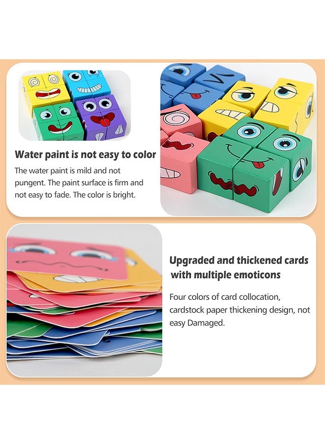 Quantum Wooden Face Changing Magic Cube Game, Educational Toys and Games, for Kids - Image 3