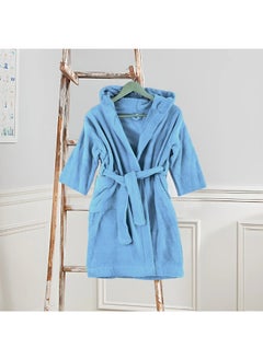 BYFT Daffodil (Light Blue) Premium 12 yr Kids Hooded Bathrobe 100% Terry Cotton, Highly Absorbent and Quick dry, Hotel and Spa Quality Bathrobe for Boy and Girl-400 Gsm  - Image 2
