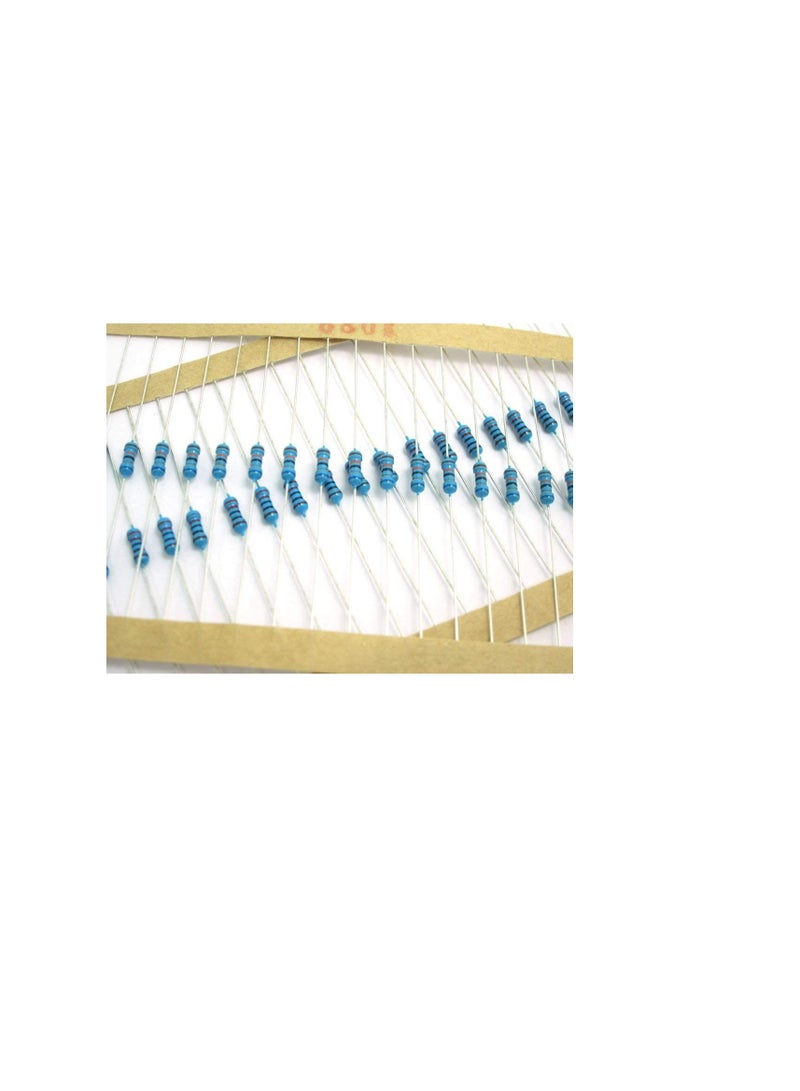 1/4W Metal Film Resistor, 5 Colour Ring Band 1% Ω Ohms Tolerance, For Electrical DIY Pack of 50 (1/4W 680Ω (680ohms))  - Image 2
