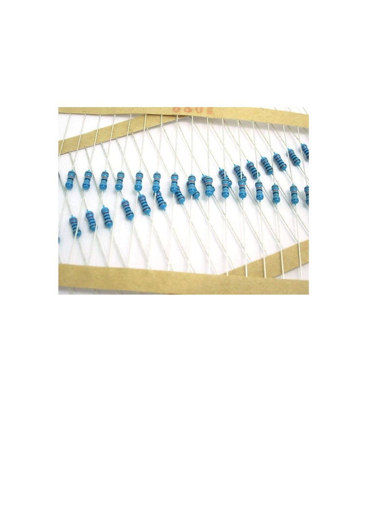 1/4W Metal Film Resistor, 5 Colour Ring Band 1% Ω Ohms Tolerance, For Electrical DIY Pack of 50 (1/4W 680Ω (680ohms))  - Image 3
