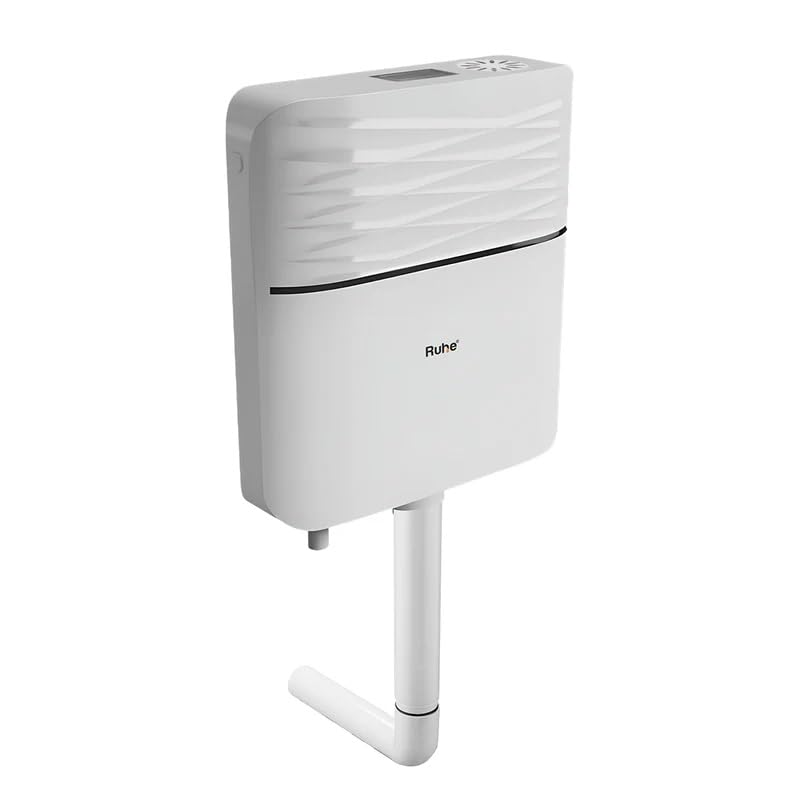 Ruhe® Pacific Flushing Cistern Flush Tank for Toilet | 8 Liter Water Capacity | PVC Slim Cistern Top Push Botton Flush Tank, White - Image 1