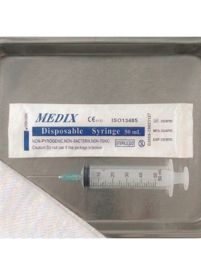 MEDIX Disposable Syringe 50ml for Medical & Clinical Use, Sterile Single-Use Syringes - Pack of 25 - Image 2