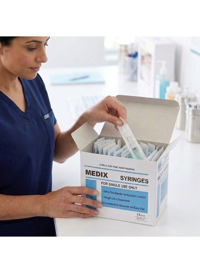MEDIX Disposable Syringe 50ml for Medical & Clinical Use, Sterile Single-Use Syringes - Pack of 25 - Image 3