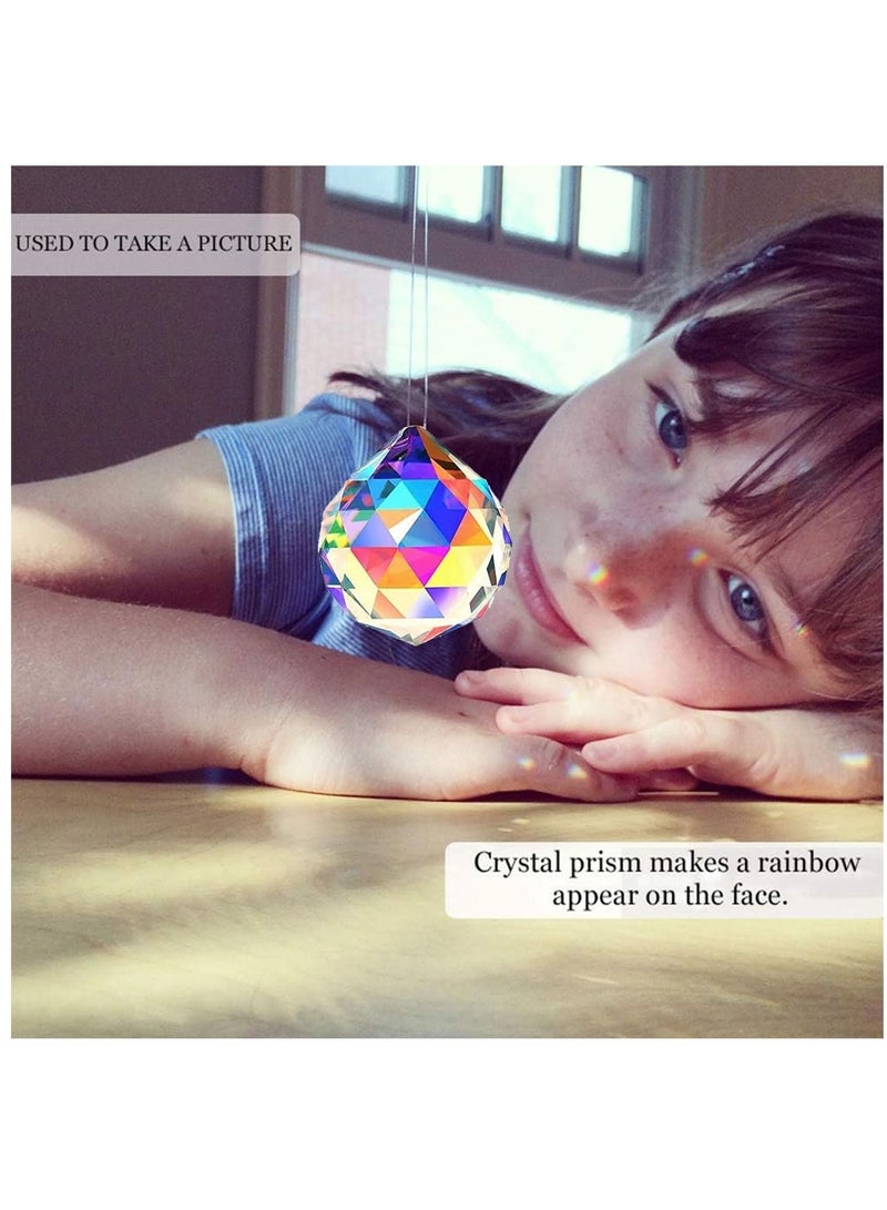 SYOSI 4 قطع من مصائد الشمس مع كرات بلورية معلقة للنوافذ زينة مصيدة الشمس صانع قوس قزح زينة ماسية للمنزل والحديقة هدية حرف - Image 2