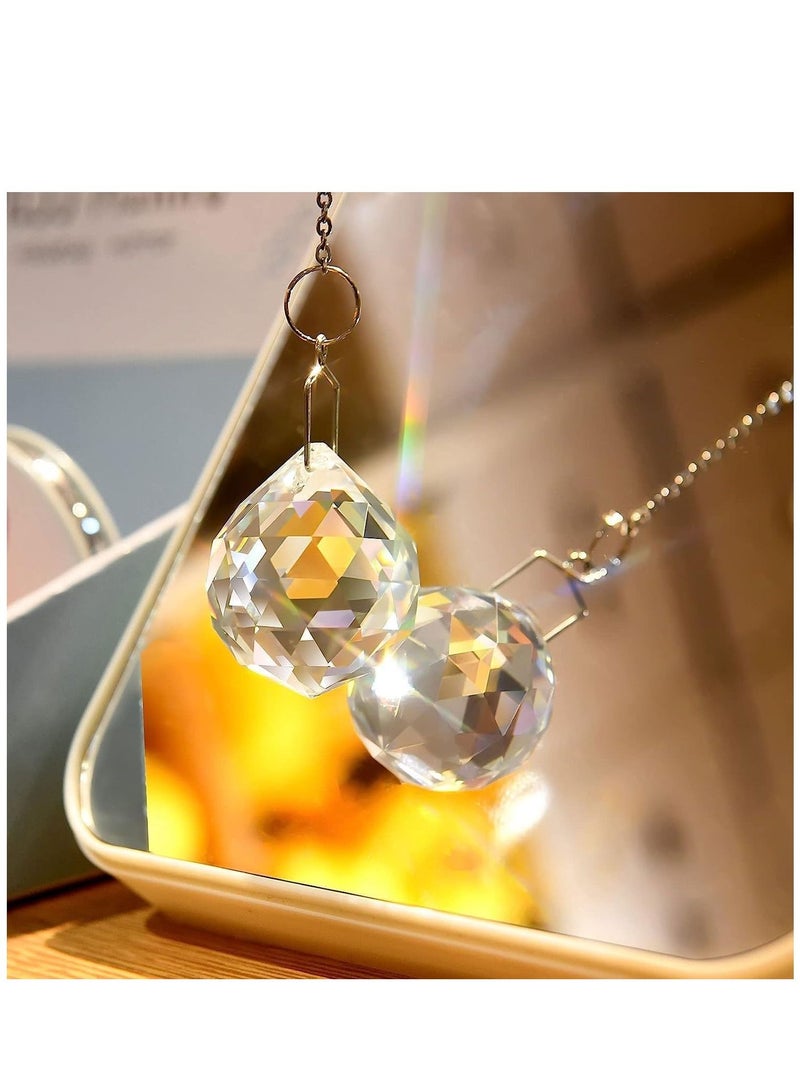 SYOSI 4 قطع من مصائد الشمس مع كرات بلورية معلقة للنوافذ زينة مصيدة الشمس صانع قوس قزح زينة ماسية للمنزل والحديقة هدية حرف - Image 4