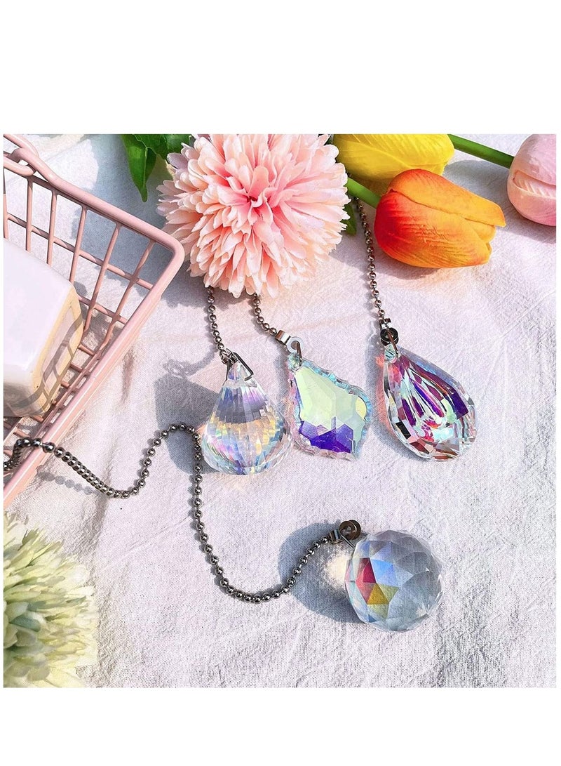 SYOSI 4 قطع من مصائد الشمس مع كرات بلورية معلقة للنوافذ زينة مصيدة الشمس صانع قوس قزح زينة ماسية للمنزل والحديقة هدية حرف - Image 3