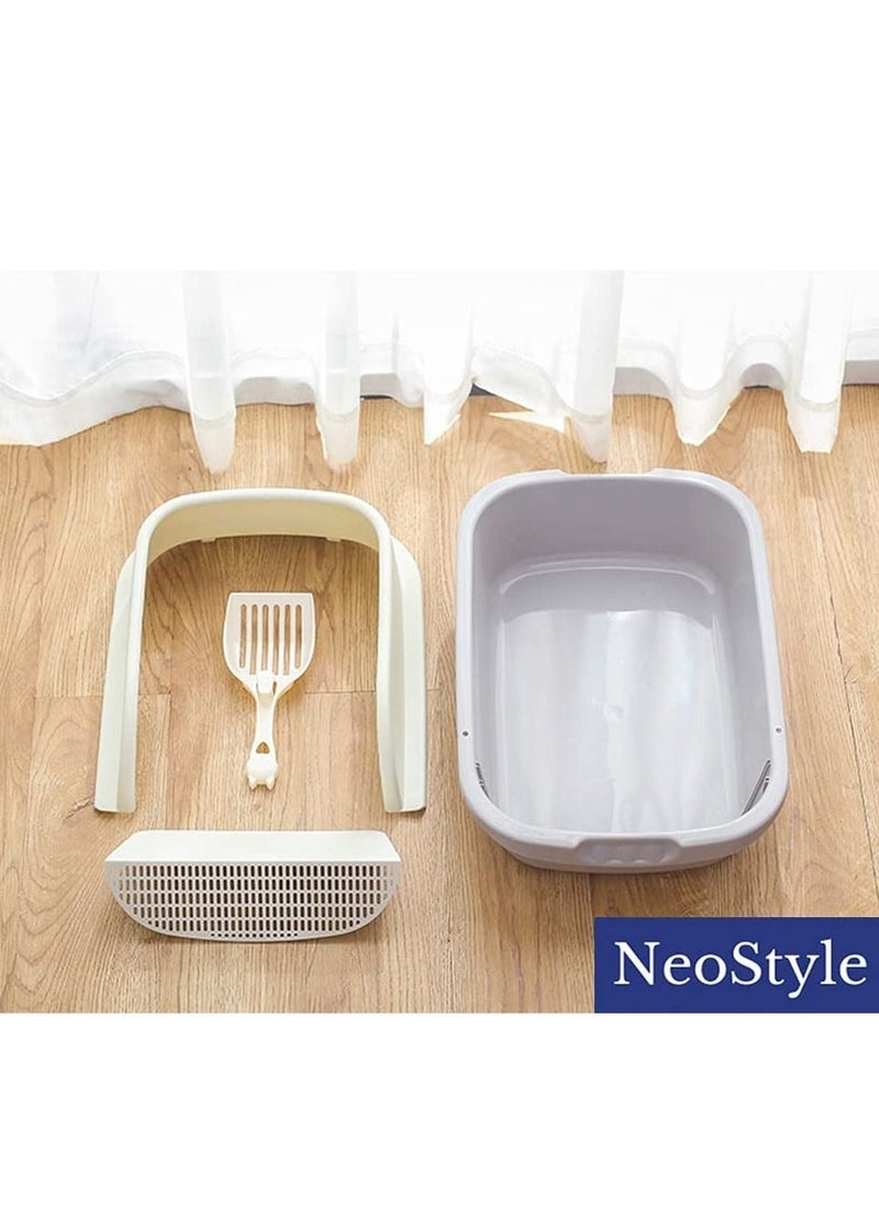 Neostyle Semi Enclosed Cat Litter Box with Round Edges  - Image 3