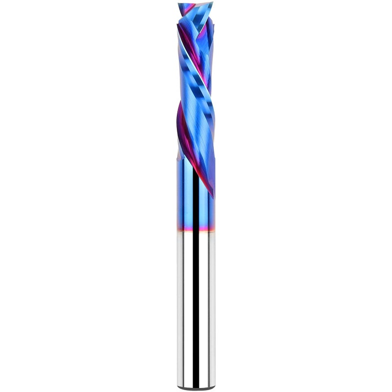 EANOSIC Spiral Router Bits Up Down Compression Bit 1/4 inch Cutting Diameter with Nano Blue Coated, 1/4 inch Shank Solid Carbide CNC End Mill for Wood Carving Engraver Milling Cutters - Image 1