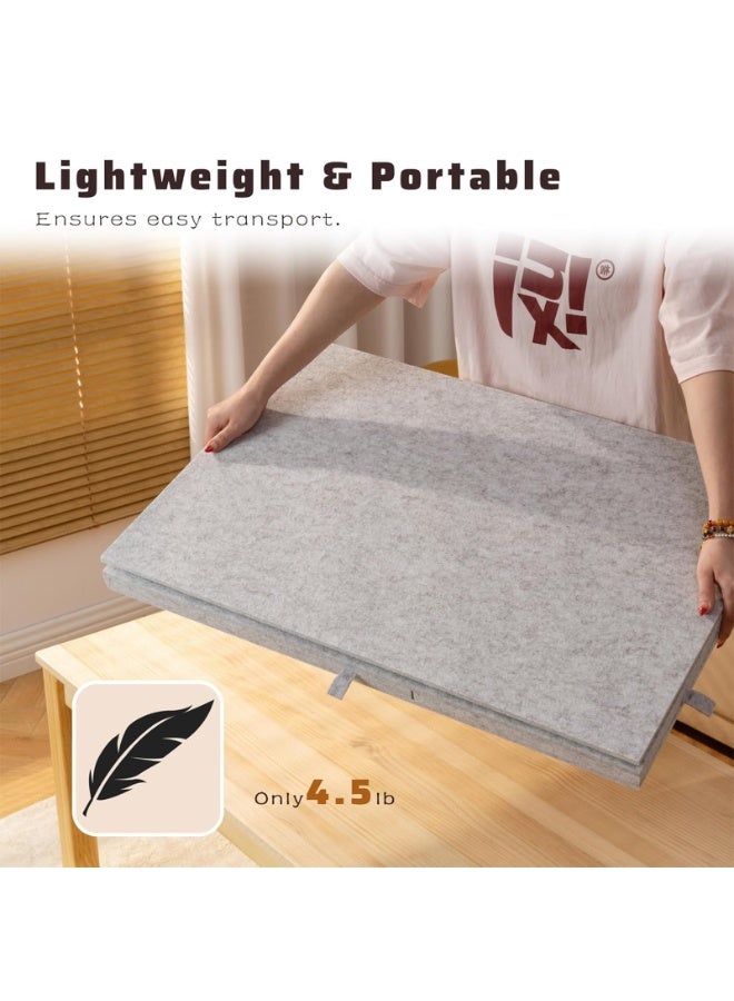 Tiltable Puzzle Tabletop with 6 Drawers, 2-in-1 Stand u0026 Cover Design, Ultra-Light Felt Platform, Portable Puzzle Table for Up to 1000 Pieces – Light Gray - Image 5