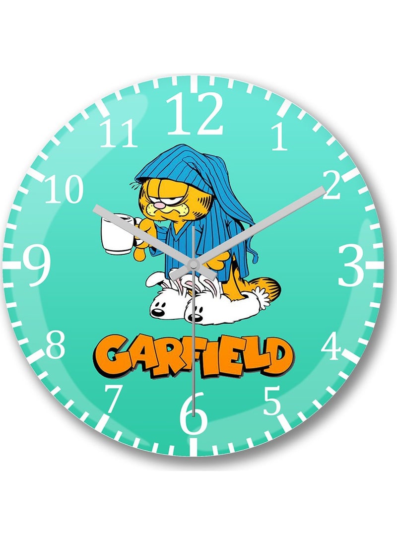 Baskı Dükkanı - Print Shop Garfield Wall Clock Domed Real Glass - Image 1