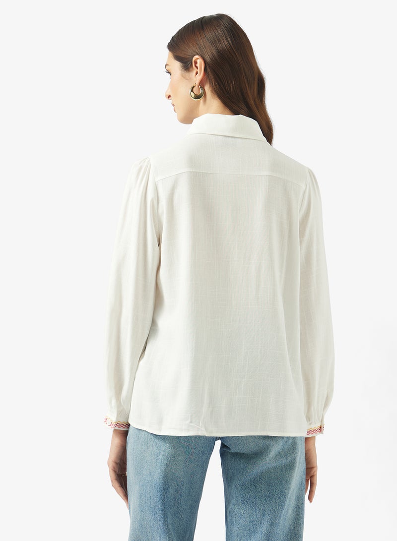 ايلا قميص بأزرار وطبعة حدود - Image 2