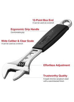 Jetech Jetech 250 mm（10 Inch） Adjustable Wrench with Softgrip Handle - Professional Shifter Spanner with Wide Caliber Opening  - Image 2