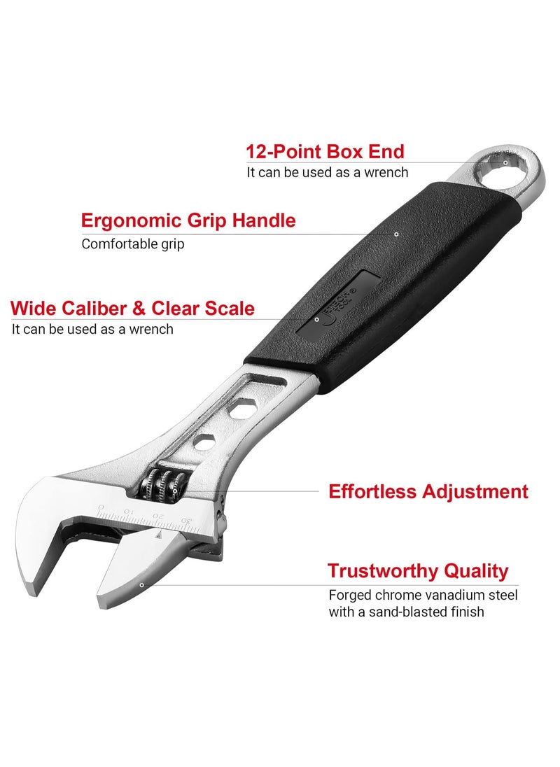 Jetech - Jetech 250 mm（10 Inch） Adjustable Wrench with Softgrip Handle - Professional Shifter Spanner with Wide Caliber Opening - Image 1