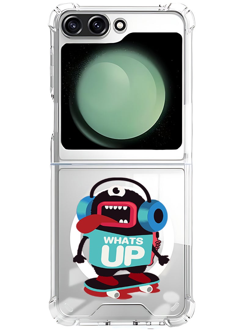 Theodor Magnetic Case for Samsung Galaxy Z Flip 6 Compatible with MagSafe Wireless Charging, Shockproof Phone Bumper Cover whats up - Image 1