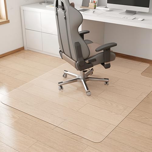 KMAT Office Chair MatEasy Glide Hard Wood Tile Floor MatsChair Mat for Home Office Rolling ChairHeavy Duty Floor Protector AntiSlip45 x53 with Lip