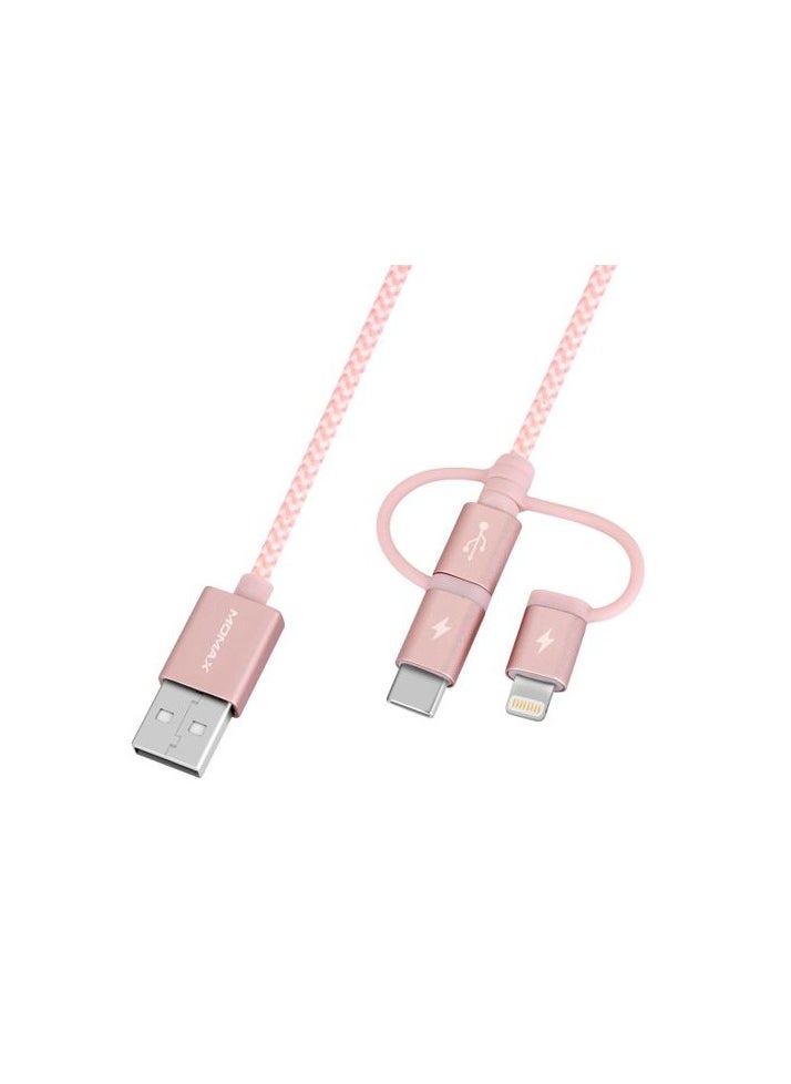 Momax - MOMAX One Link 3-in-1 (USB-A to Micro/Lightning/Type C) (1M) - Image 1
