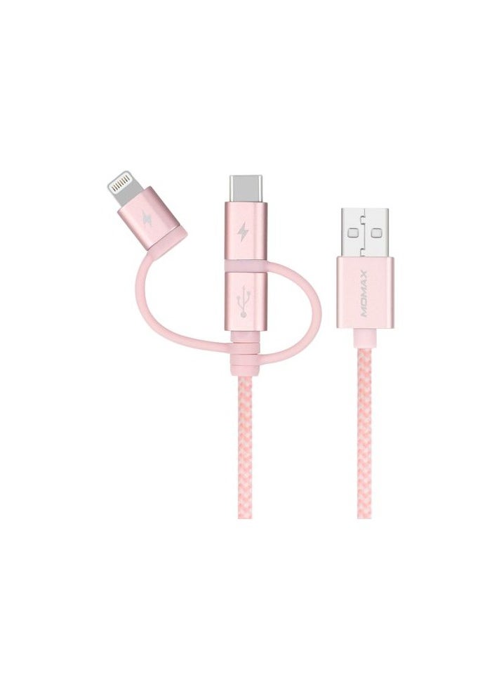 Momax - MOMAX One Link 3-in-1 (USB-A to Micro/Lightning/Type C) (1M) - Image 1