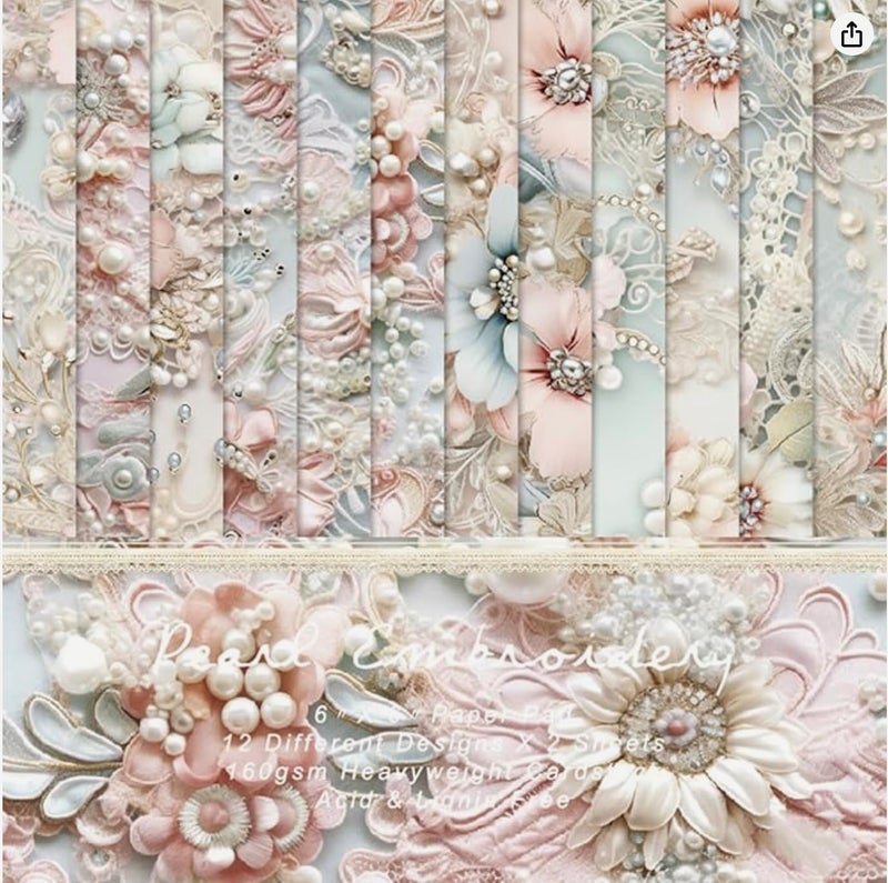 DESEACO Premium 6x6 Inch Single-Sided Scrapbook Paper Pad - Perfect for Crafting, Decorative Projects and Card Making - 24 Sheets & 12 Elegant Patterns - Image 1