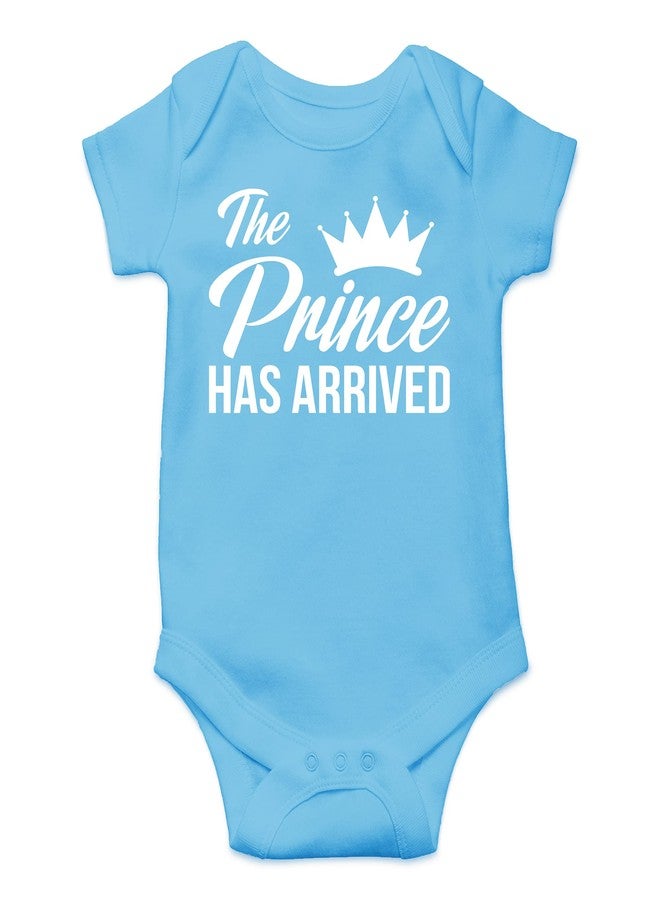 CBTwear The Prince Has Arrived - Baby Clothes - Funny Newborn Bodysuit Outfits for Boys (Newborn, Light Blue) - Image 1