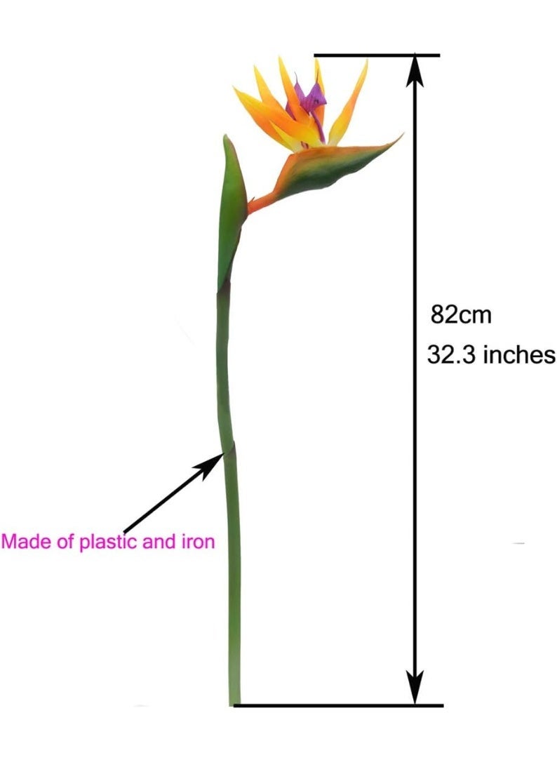 LATIFA 32'' Real Touch Bird of Paradise Artificial Flowers Bouquet for Home Garden Decoration/Wedding Party Decor Orange (Package Quantity: 2 Stems) - Image 3