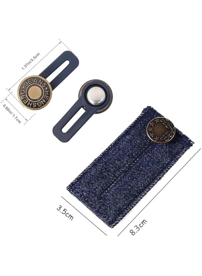 5 Pcs Denim Waist Extender on and 5 Pcs Pants Extender on, for Jeans and Skirt Comfy Metal ons, Waistband Extenders Adjustable Waist Extenders Jeans Extenders for Women Men Jeans(10 Pcs)  - Image 2