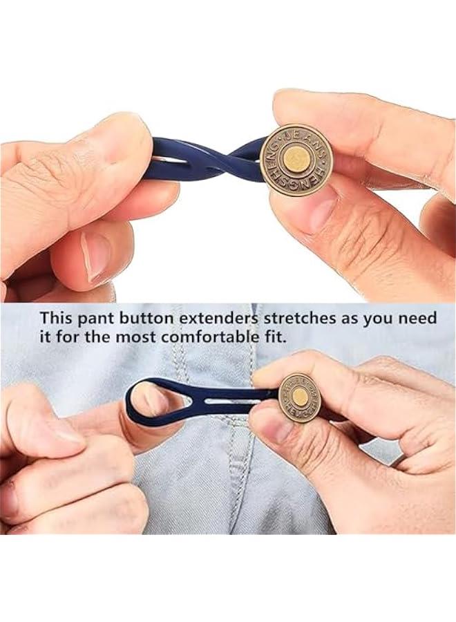 5 Pcs Denim Waist Extender on and 5 Pcs Pants Extender on, for Jeans and Skirt Comfy Metal ons, Waistband Extenders Adjustable Waist Extenders Jeans Extenders for Women Men Jeans(10 Pcs)  - Image 4