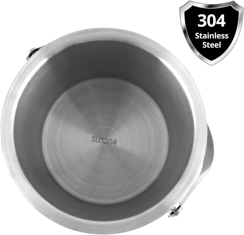 QWORK ® 3L 304 Stainless Steel Ice Bucket with Double Wall, Lid and Ice Tongs - Ideal for Home Bars, Parties and Cocktail Serving - Image 2