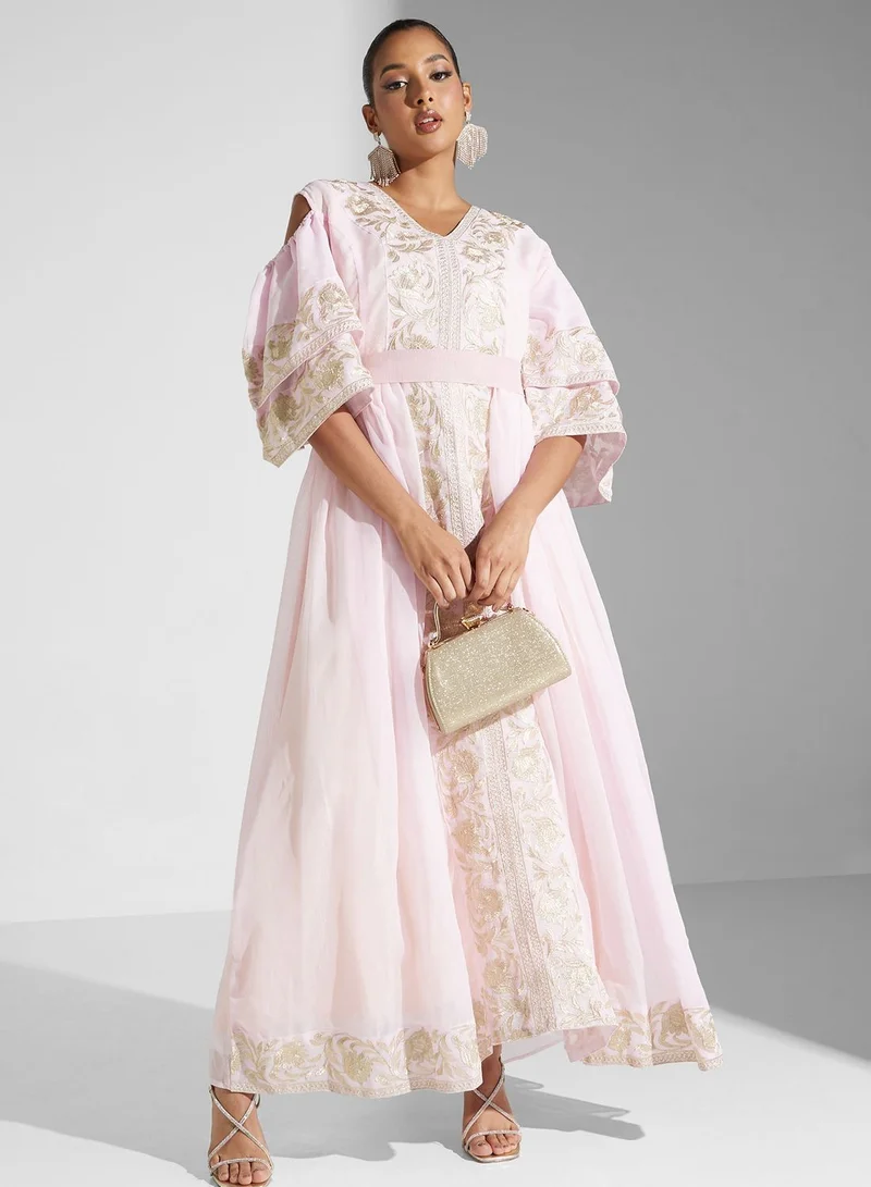 hayas closet Embroidered Maxi Dress