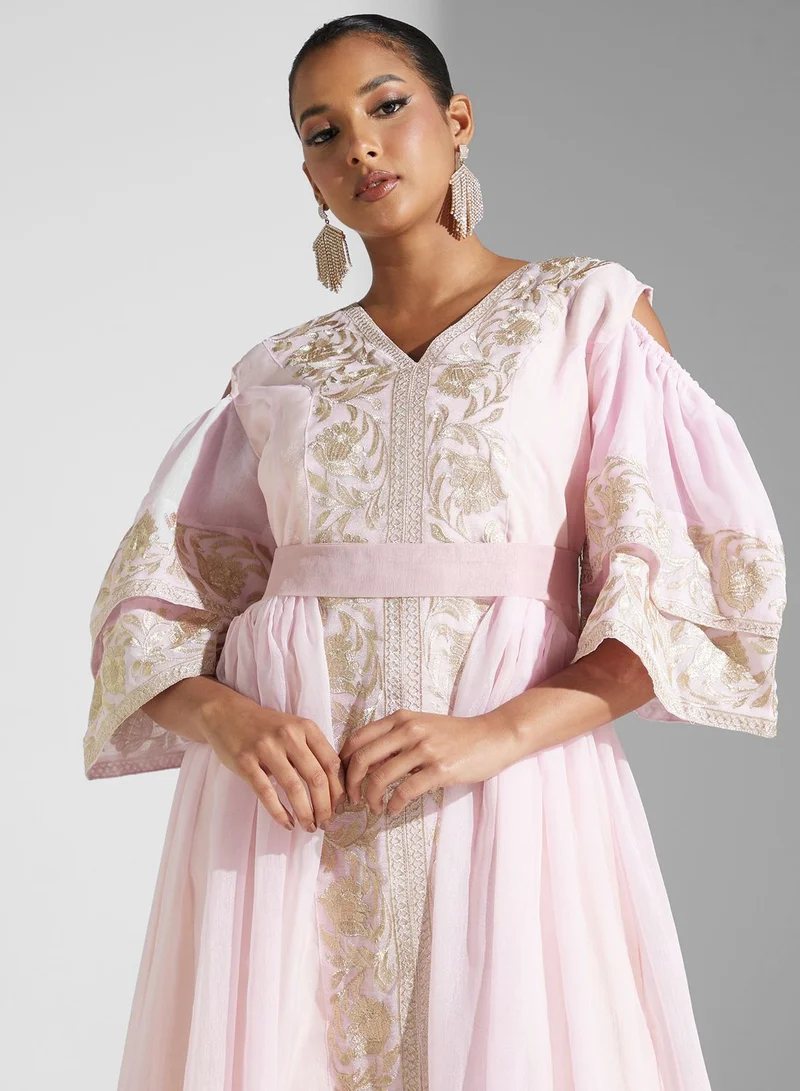 hayas closet Embroidered Maxi Dress