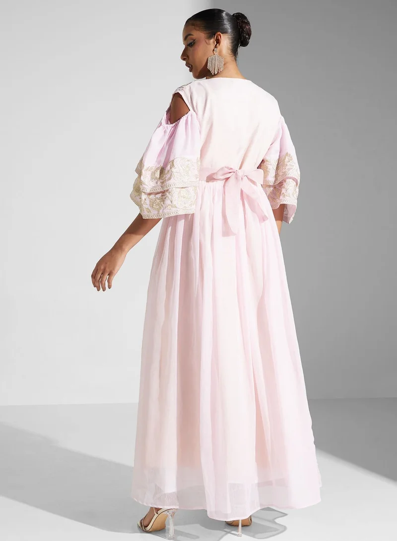 hayas closet Embroidered Maxi Dress