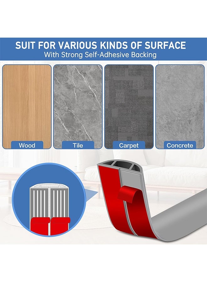 جي أس غطاء كابل كابل تجويف 3.3Ft ، غطاء كابل التمديد للأرضية كابل الطاقة حامي إدارة الكابلات منع رحلات الكابلات كابل تجويف ، للمكتب المنزلي مكاتب المرآب صالة رياضية (رمادية) - Image 4