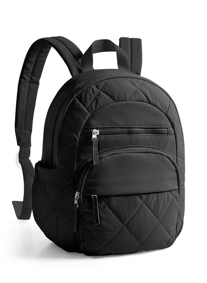 Smasrob Women Mini Backpack with RFID Blocking Pocket, Small Puffer Backpack Purse, Lightweight Quilted Backpack for Work, College or Travel, Black - Image 1