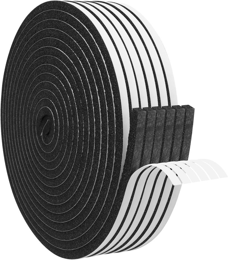 DGSL Foam Insulation Tape, 1/4In x 1/4In x 99Ft Weather Stripping Door Seal Strip for Doors and Windows,Sliding Door,Sound Proof Soundproofing Door Seal,Weatherstrip,Air Conditioning Seal Strip - Image 1