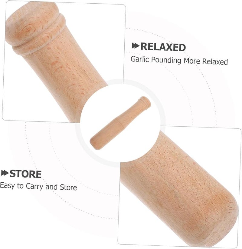 Wooden Garlic Masher Pestle And Grinder Kitchen Tool Artisan Pickle Stick - Image 5