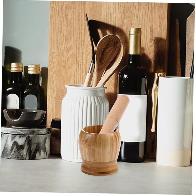 Wooden Garlic Masher Pestle And Grinder Kitchen Tool Artisan Pickle Stick - Image 4