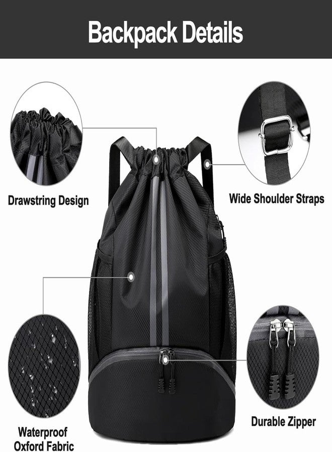 Wisik enterprise Sports Drawstring Bags, Waterproof Sports Backpack with Drawstring, Adjustable Backpack with Shoe Compartment, Gym Bag for Men, Women, Children, Youth (1) - Image 3