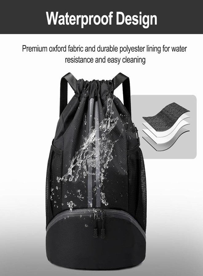 Wisik enterprise Sports Drawstring Bags, Waterproof Sports Backpack with Drawstring, Adjustable Backpack with Shoe Compartment, Gym Bag for Men, Women, Children, Youth (1) - Image 4