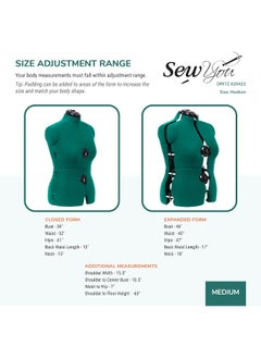 Sew You Adjustable Dress Form, Medium, Opal Green - pzsku/Z4D1AEBEF2B14E029286FZ/45/_/1722068568/46a7c80b-2801-4734-a2d1-9bfbd50e163d