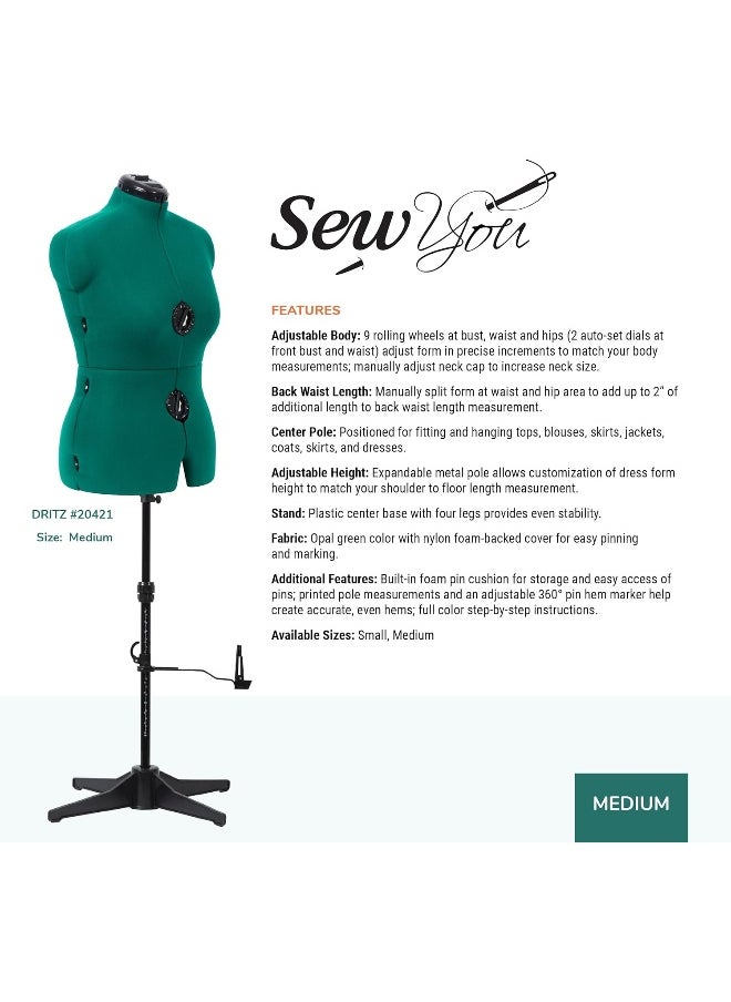 Sew You Adjustable Dress Form, Medium, Opal Green - pzsku/Z4D1AEBEF2B14E029286FZ/45/_/1722068582/8b4fc6a0-481f-482d-94cb-f9dfbe498309