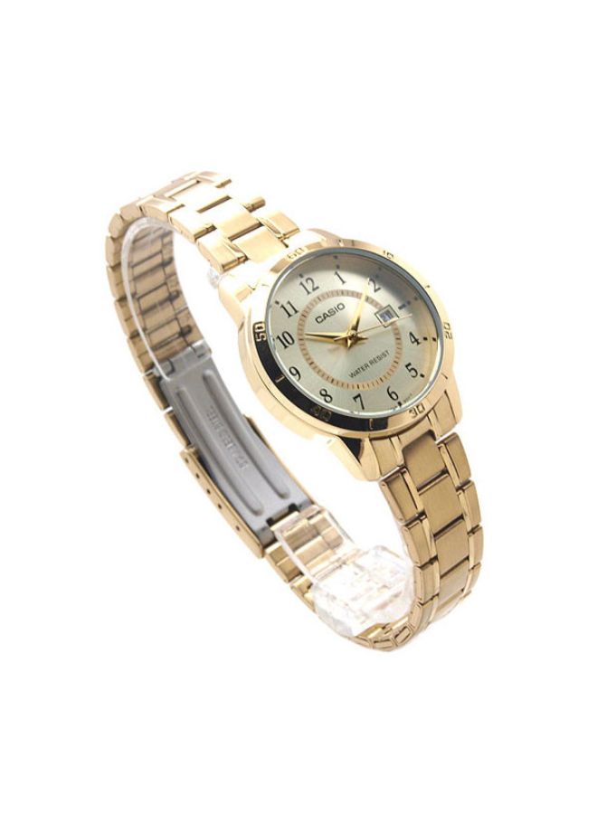 CASIO Women Women's Water Resistant Analog Watch LTP-V004G-9BUDF - 30 mm - Gold - Image 4